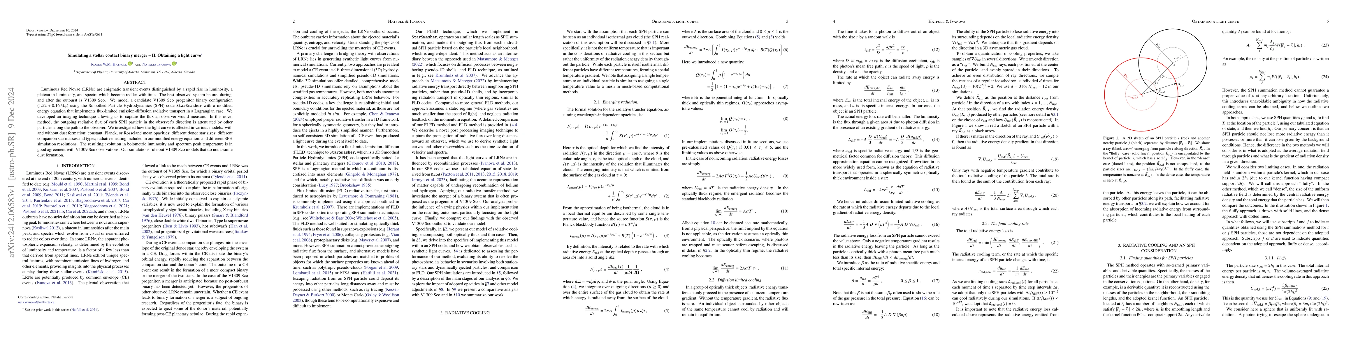 Thumbnail for Simulating a stellar contact binary merger -- II. Obtaining a light
  curve