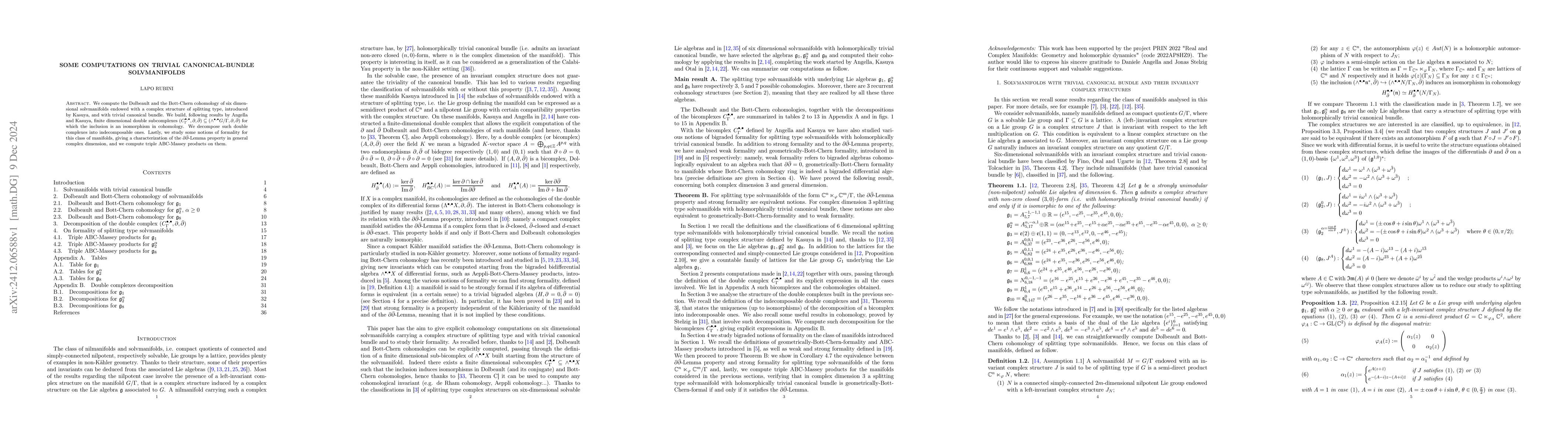Thumbnail for Some computations on trivial canonical-bundle solvmanifolds