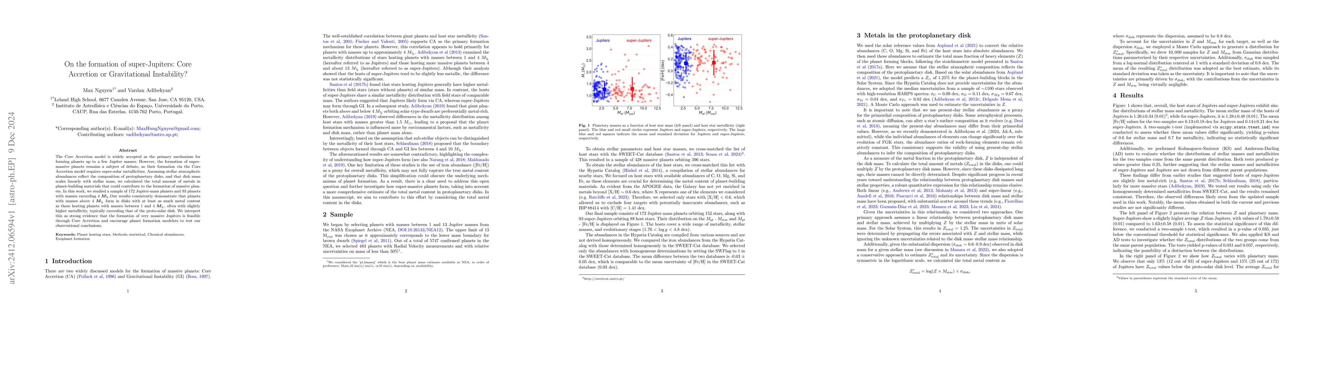 Thumbnail for On the formation of super-Jupiters: Core Accretion or Gravitational
  Instability?