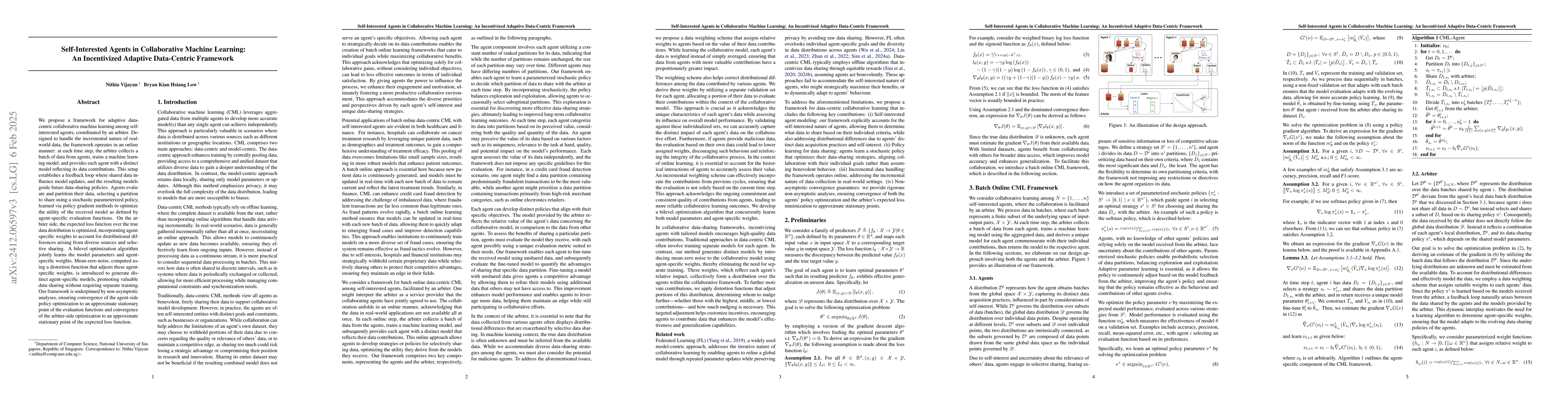 Thumbnail for Self-Interested Agents in Collaborative Learning: An Incentivized
  Adaptive Data-Centric Framework