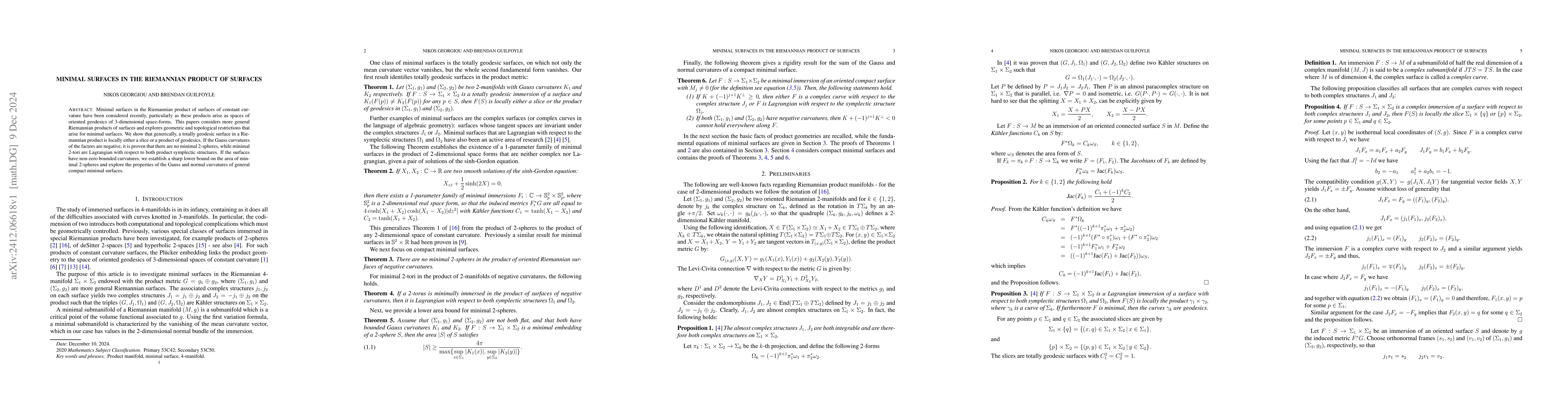 Thumbnail for Minimal surfaces in the Riemannian product of surfaces