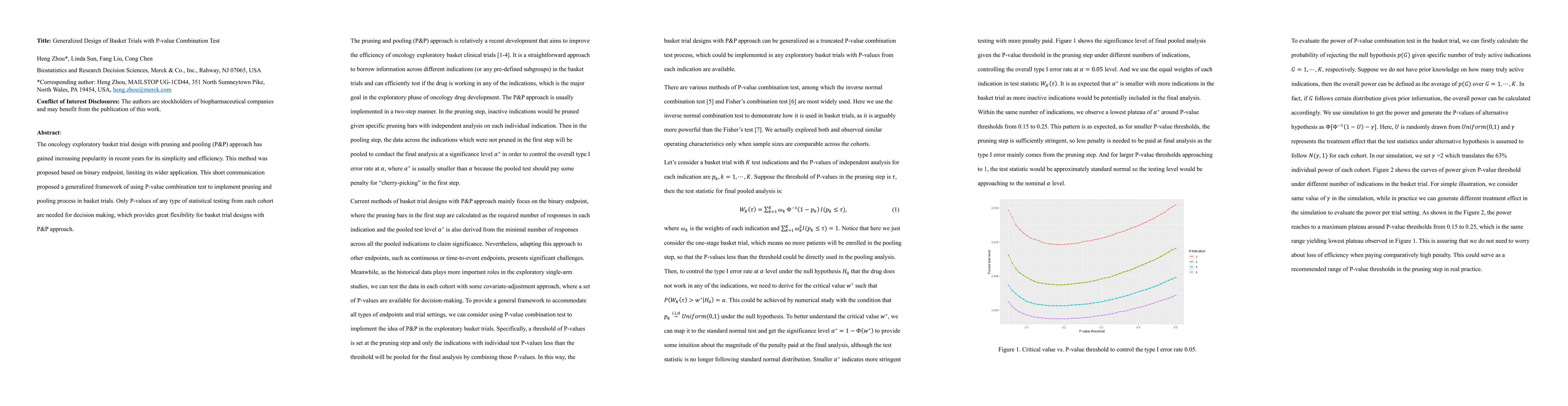 Thumbnail for Generalized Design of Basket Trials with P-value Combination Test