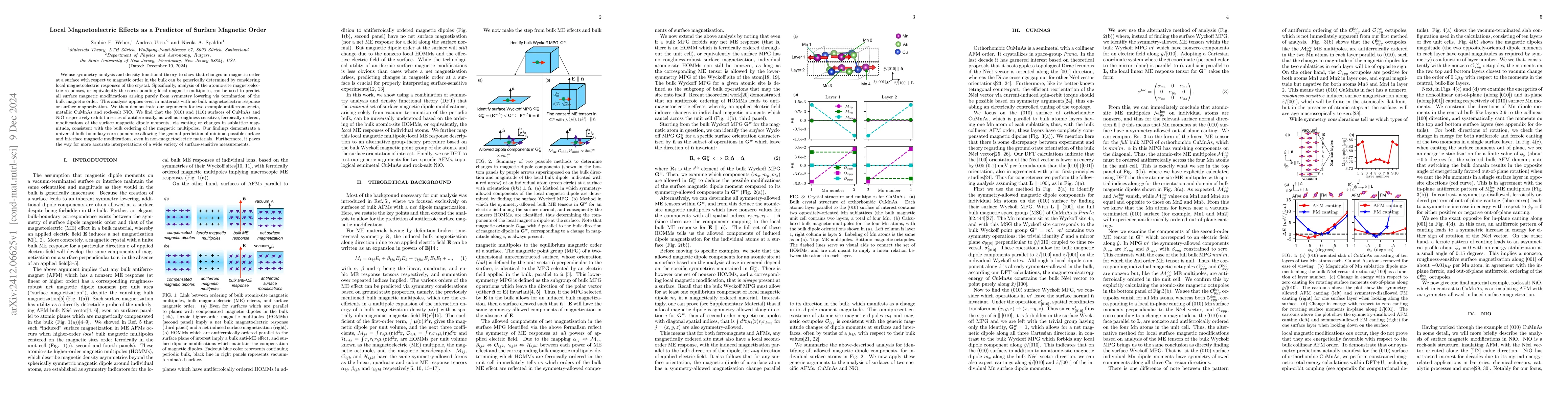 Thumbnail for Local Magnetoelectric Effects as a Predictor of Surface Magnetic Order