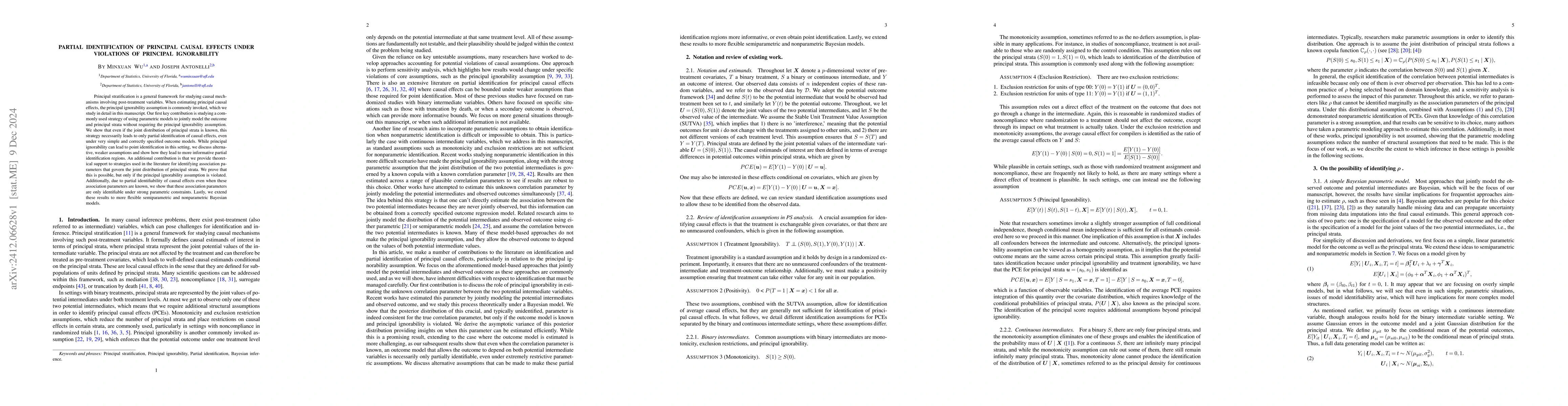 Thumbnail for Partial identification of principal causal effects under violations of
  principal ignorability