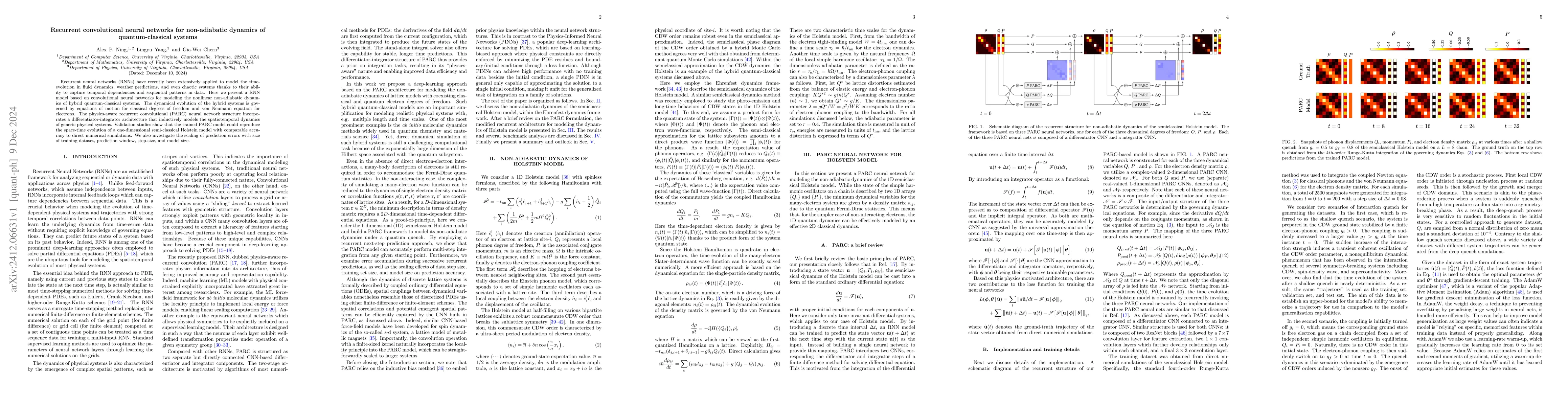 Thumbnail for Recurrent convolutional neural networks for non-adiabatic dynamics of
  quantum-classical systems