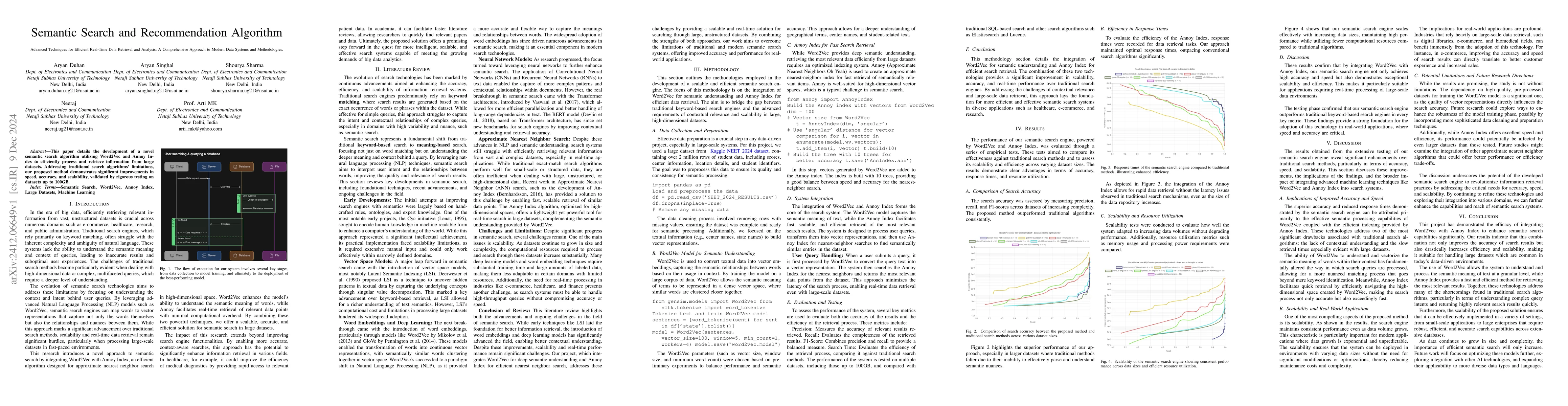 Thumbnail for Semantic Search and Recommendation Algorithm