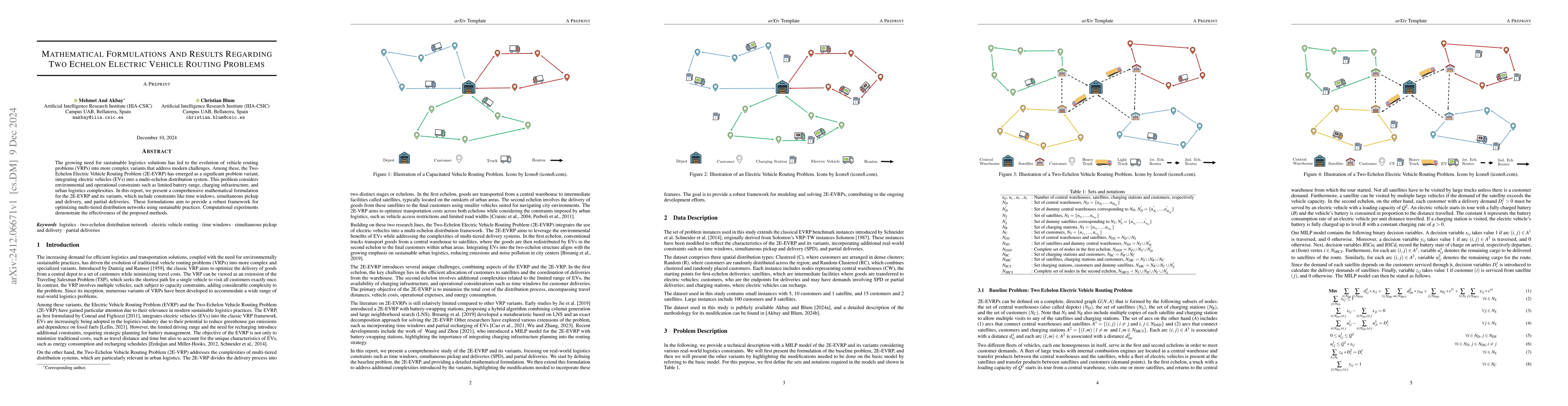 Thumbnail for Mathematical Formulations And Results Regarding Two Echelon Electric
  Vehicle Routing Problems