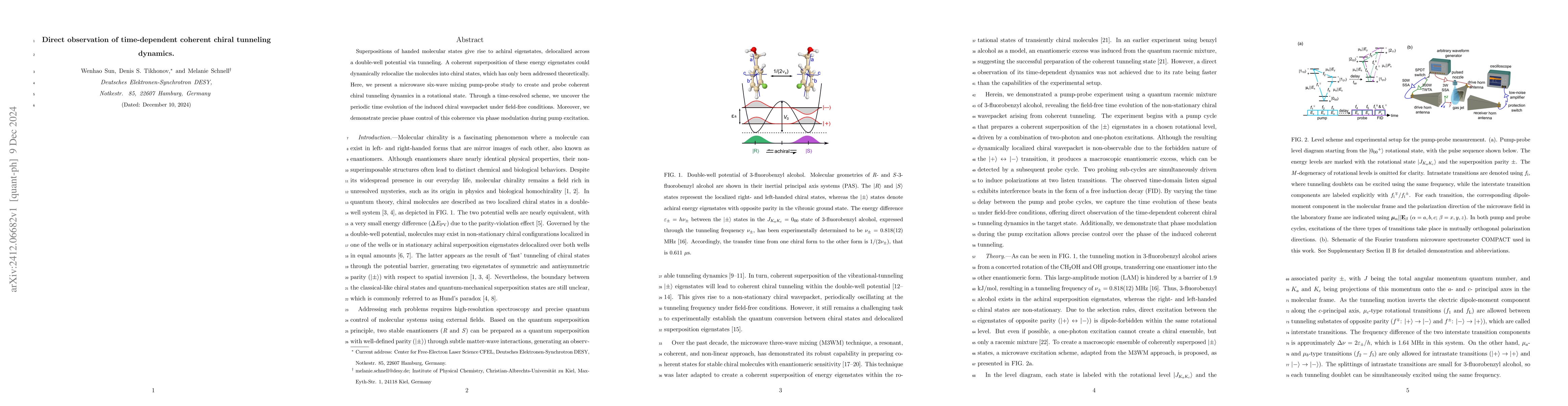 Thumbnail for Direct observation of time-dependent coherent chiral tunneling dynamics