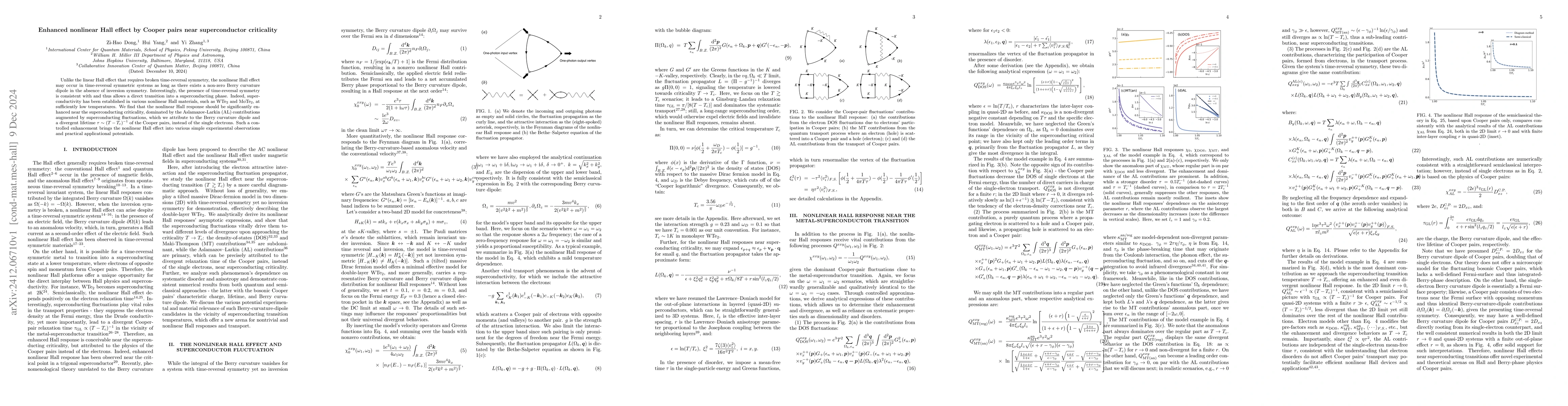 Thumbnail for Enhanced nonlinear Hall effect by Cooper pairs near superconductor
  criticality