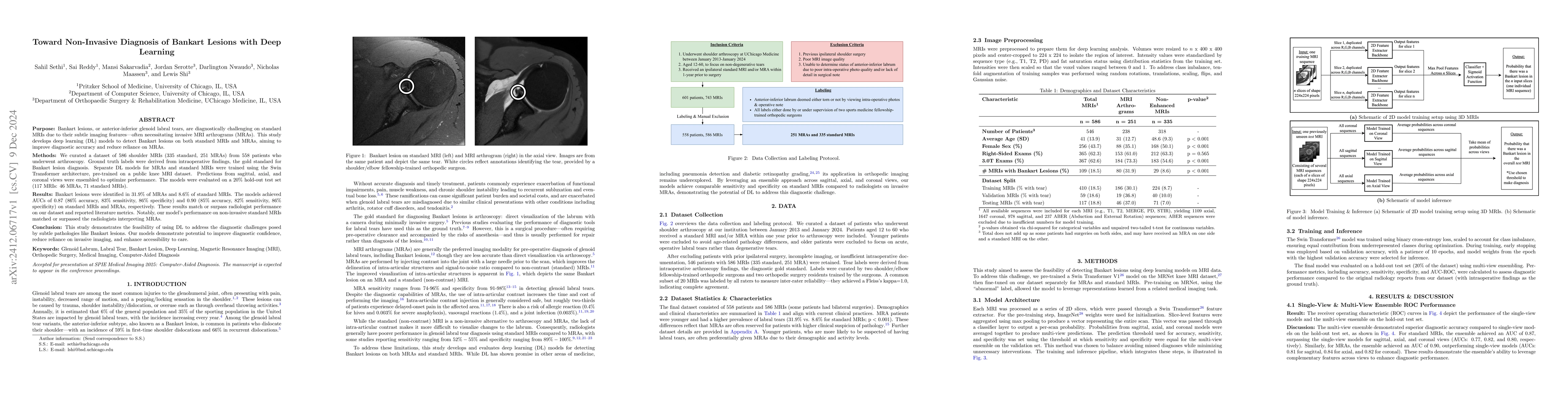 Thumbnail for Toward Non-Invasive Diagnosis of Bankart Lesions with Deep Learning