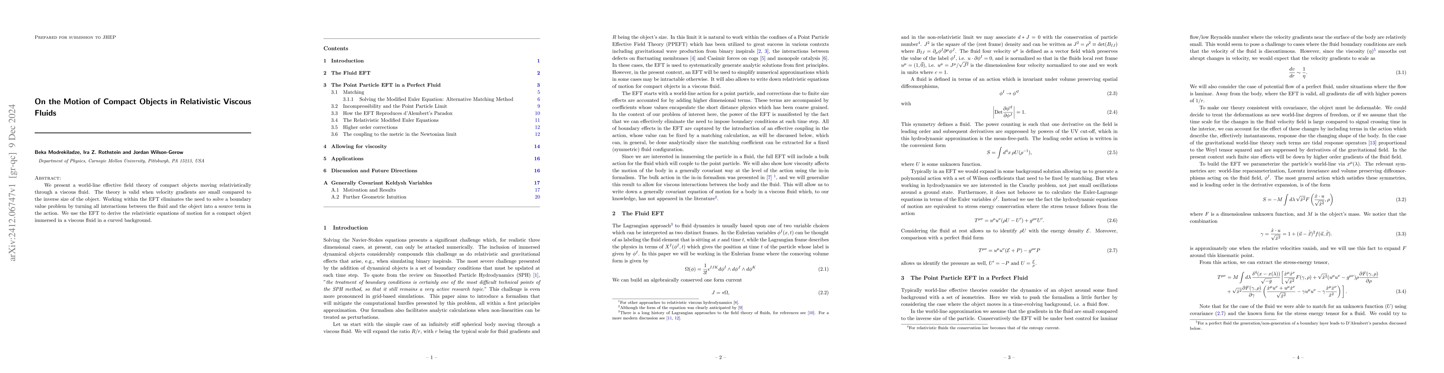 Thumbnail for On the Motion of Compact Objects in Relativistic Viscous Fluids