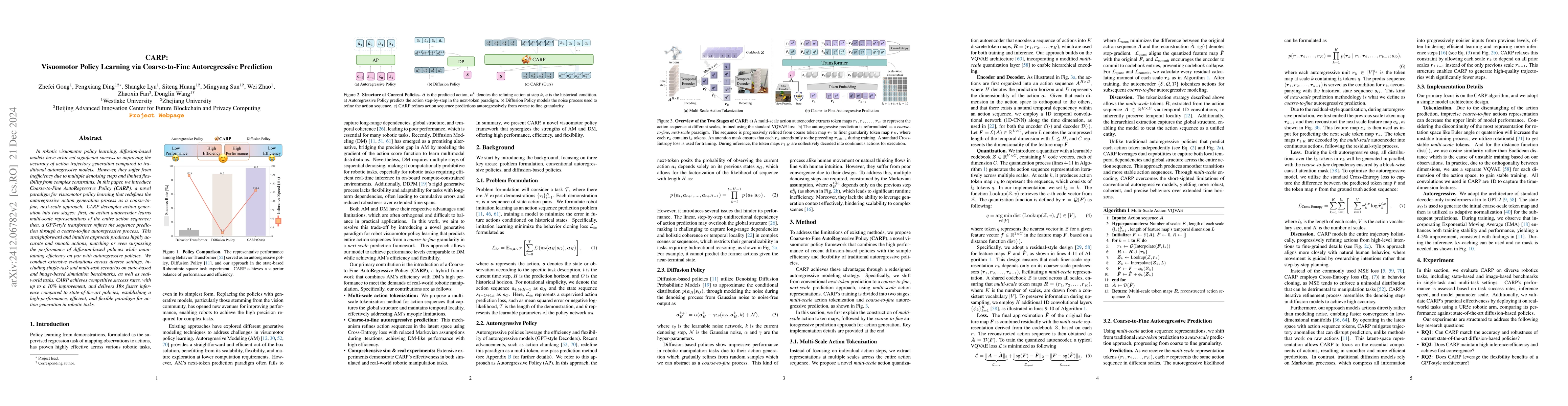 Thumbnail for CARP: Visuomotor Policy Learning via Coarse-to-Fine Autoregressive
  Prediction