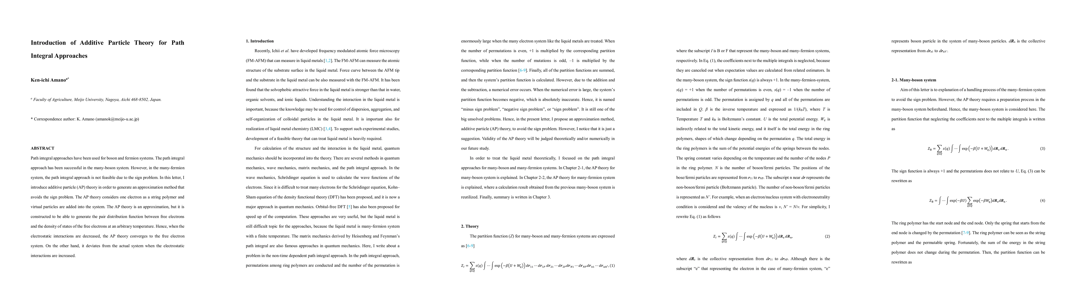 Thumbnail for Introduction of Additive Particle Theory for Path Integral Approaches