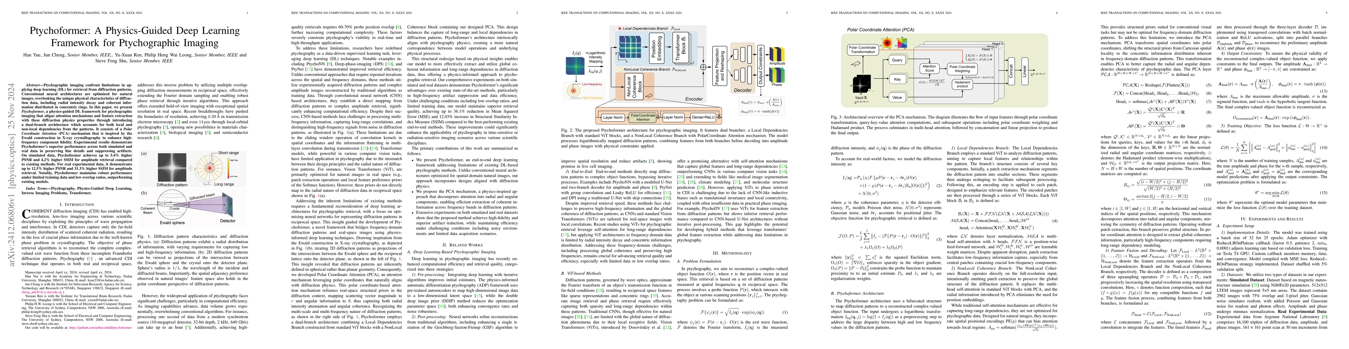 Thumbnail for Ptychoformer: A Physics-Guided Deep Learning Framework for Ptychographic
  Imaging