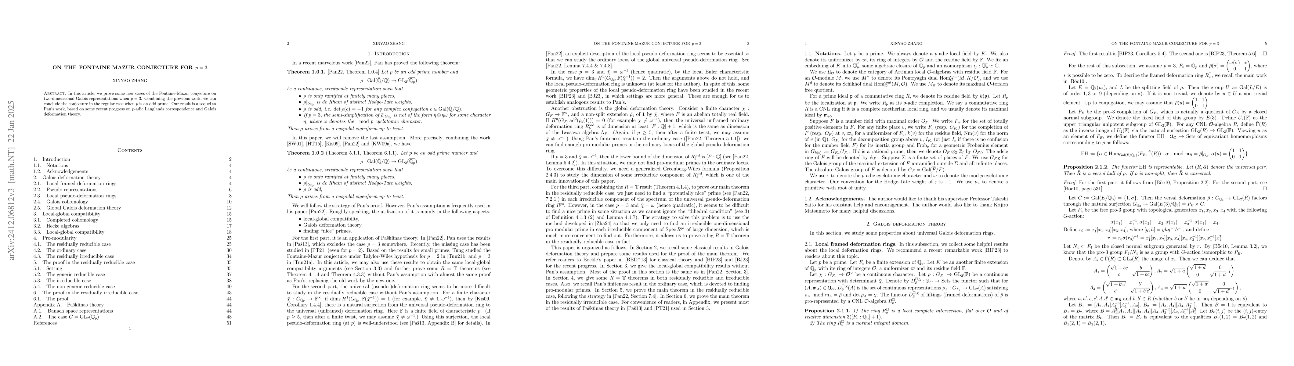 Thumbnail for On the Fontaine-Mazur conjecture for $p=3$