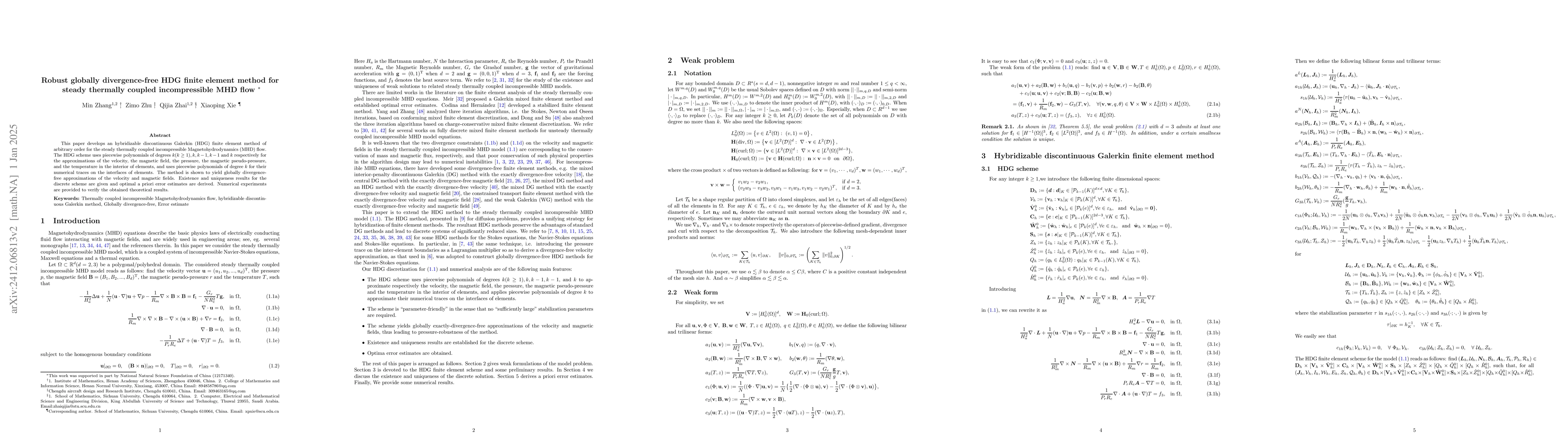 Thumbnail for Robust globally divergence-free WG finite element method for steady
  thermally coupled incompressible MHD flow
