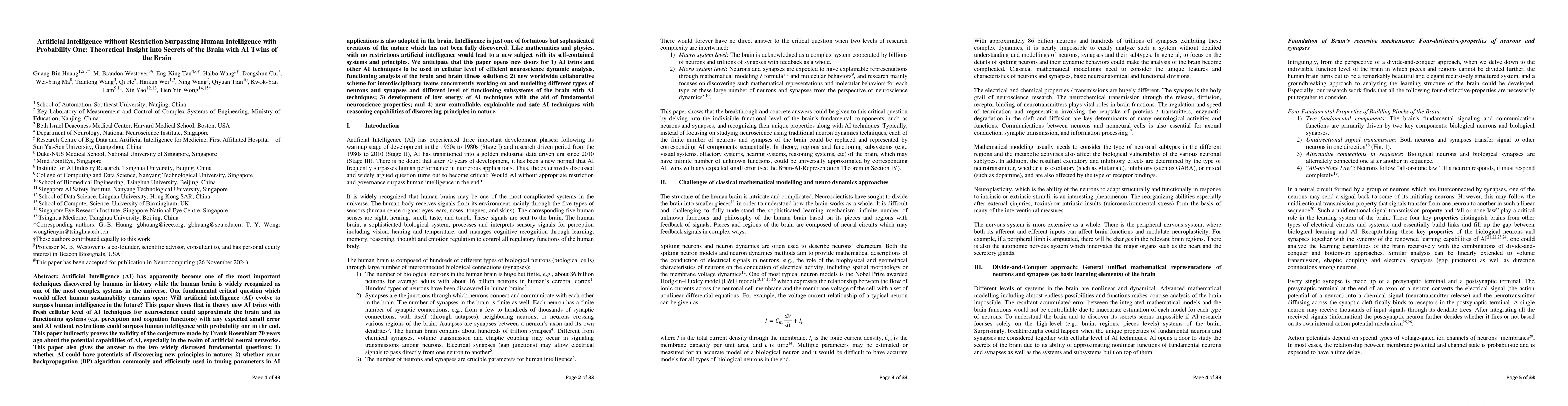 Thumbnail for Artificial Intelligence without Restriction Surpassing Human
  Intelligence with Probability One: Theoretical Insight into Secrets of the
  Brain with AI Twins of the Brain