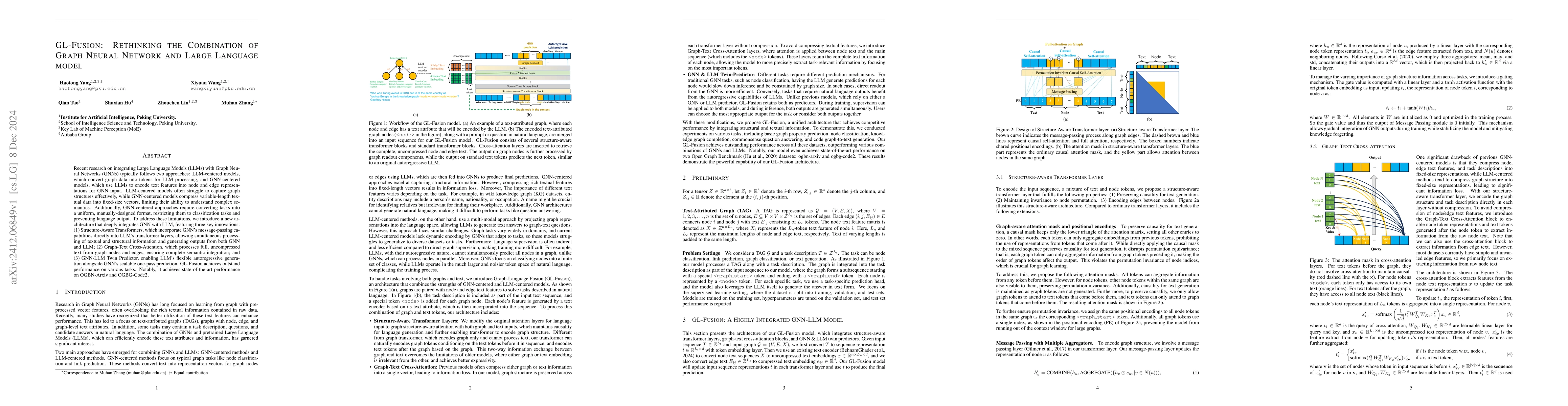 Thumbnail for GL-Fusion: Rethinking the Combination of Graph Neural Network and Large
  Language model