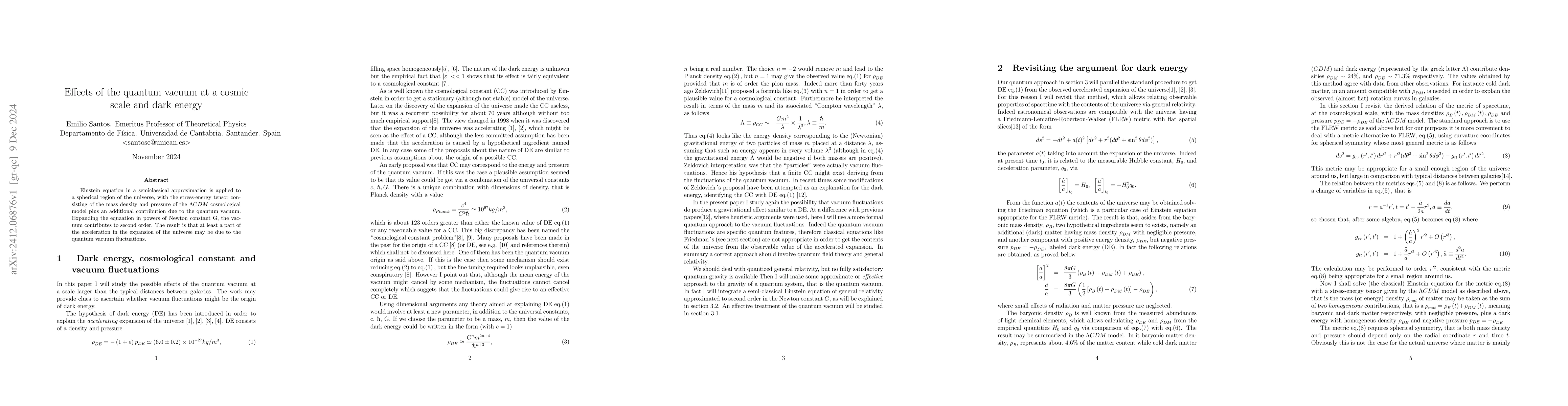 Thumbnail for Effects of the quantum vacuum at a cosmic scale and of dark energy