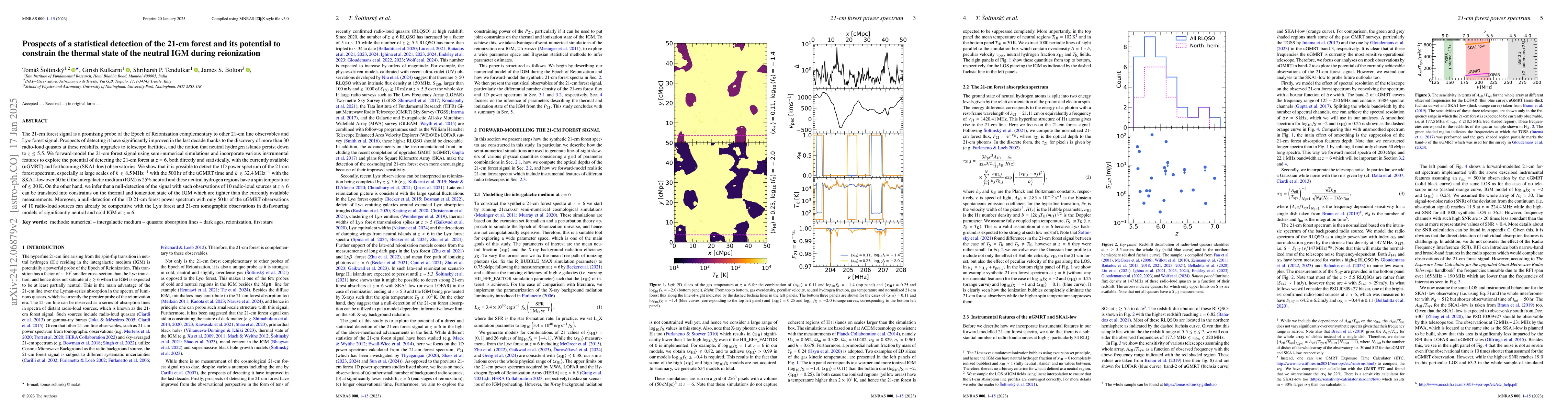 Thumbnail for Prospects of a statistical detection of the 21-cm forest and its
  potential to constrain the thermal state of the neutral IGM during
  reionization