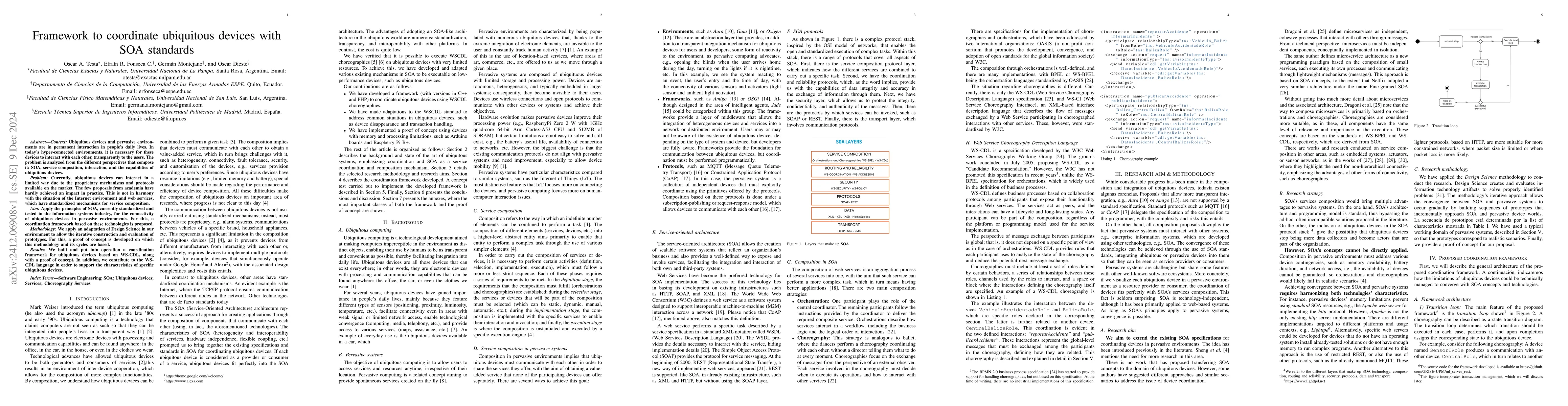 Thumbnail for Framework to coordinate ubiquitous devices with SOA standards