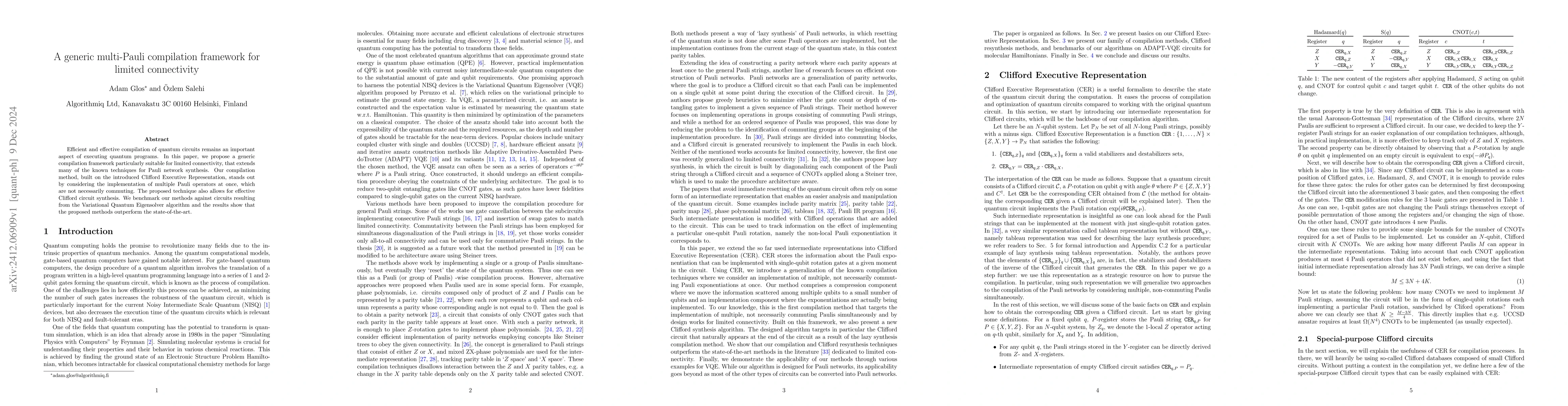 Thumbnail for A generic multi-Pauli compilation framework for limited connectivity