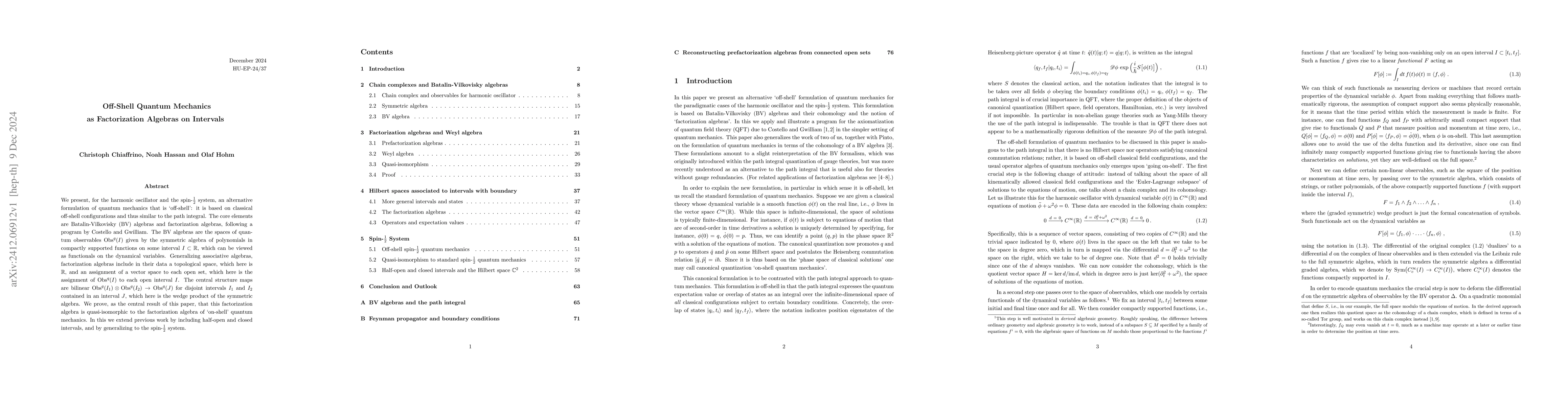 Thumbnail for Off-Shell Quantum Mechanics as Factorization Algebras on Intervals