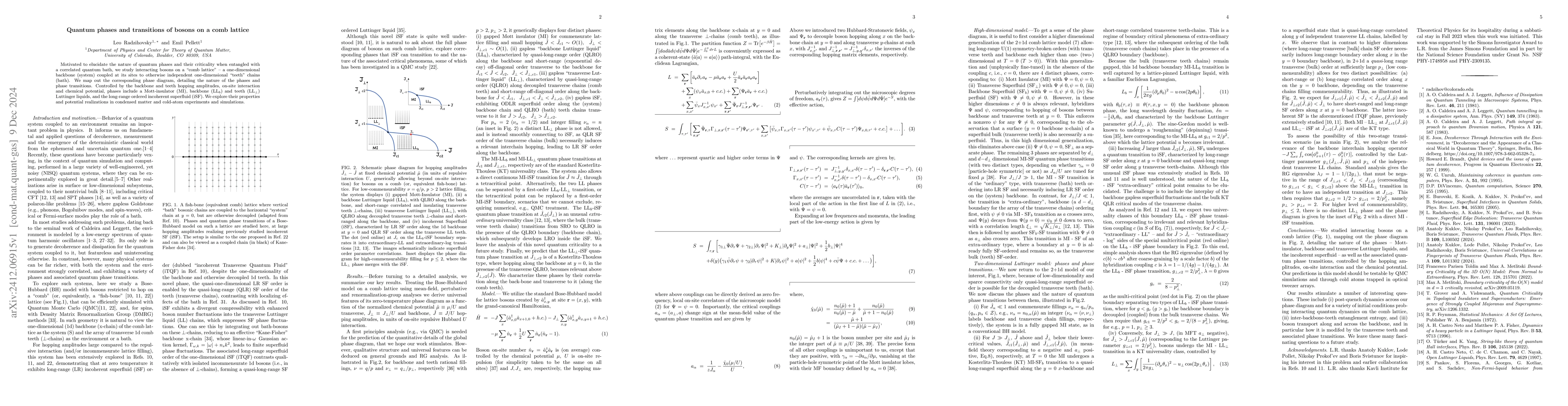 Thumbnail for Quantum phases and transitions of bosons on a comb lattice