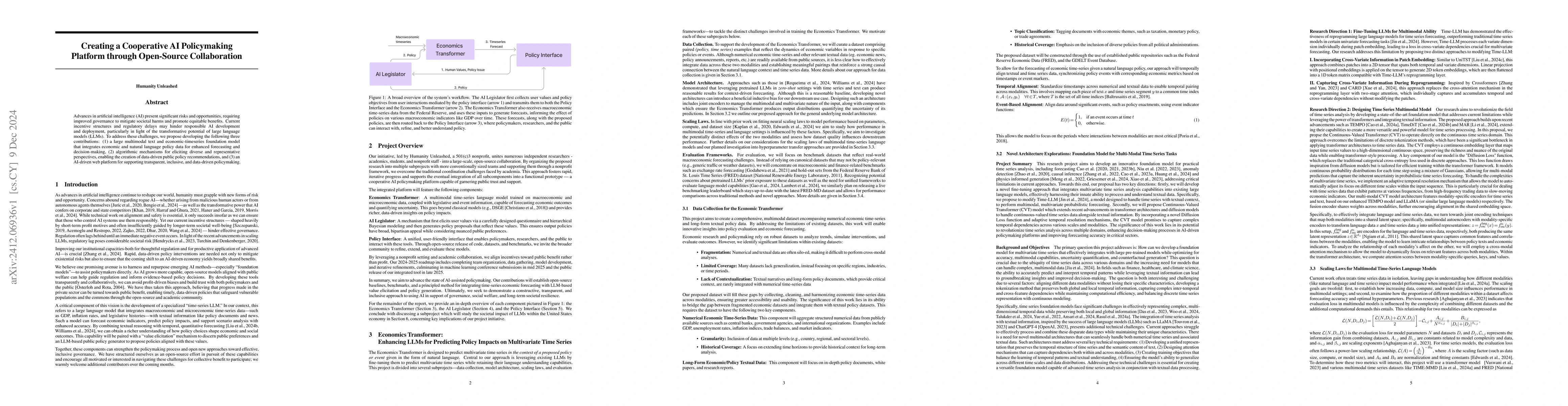 Thumbnail for Creating a Cooperative AI Policymaking Platform through Open Source
  Collaboration