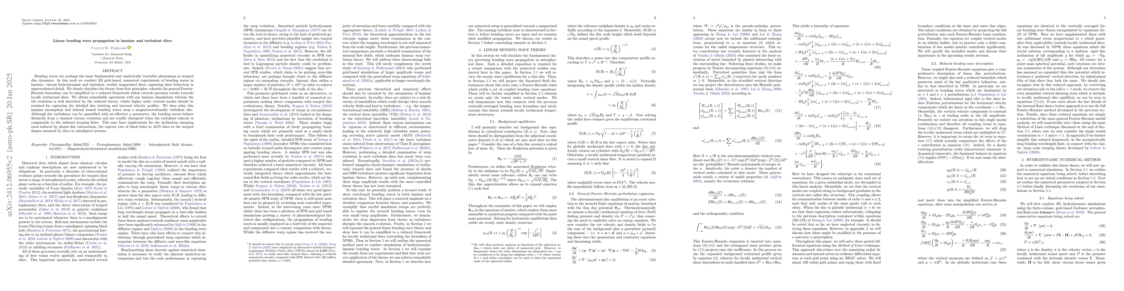 Thumbnail for Linear bending wave propagation in laminar and turbulent discs