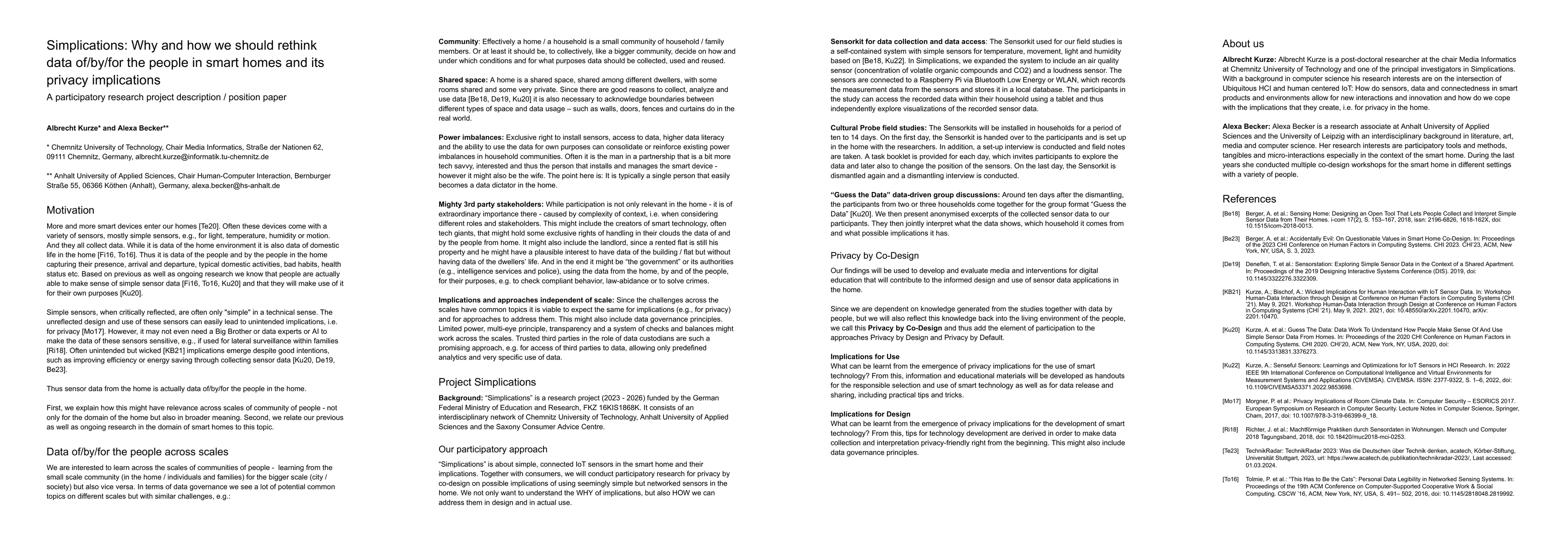 Thumbnail for Simplications: Why and how we should rethink data of/by/for the people
  in smart homes and its privacy implications