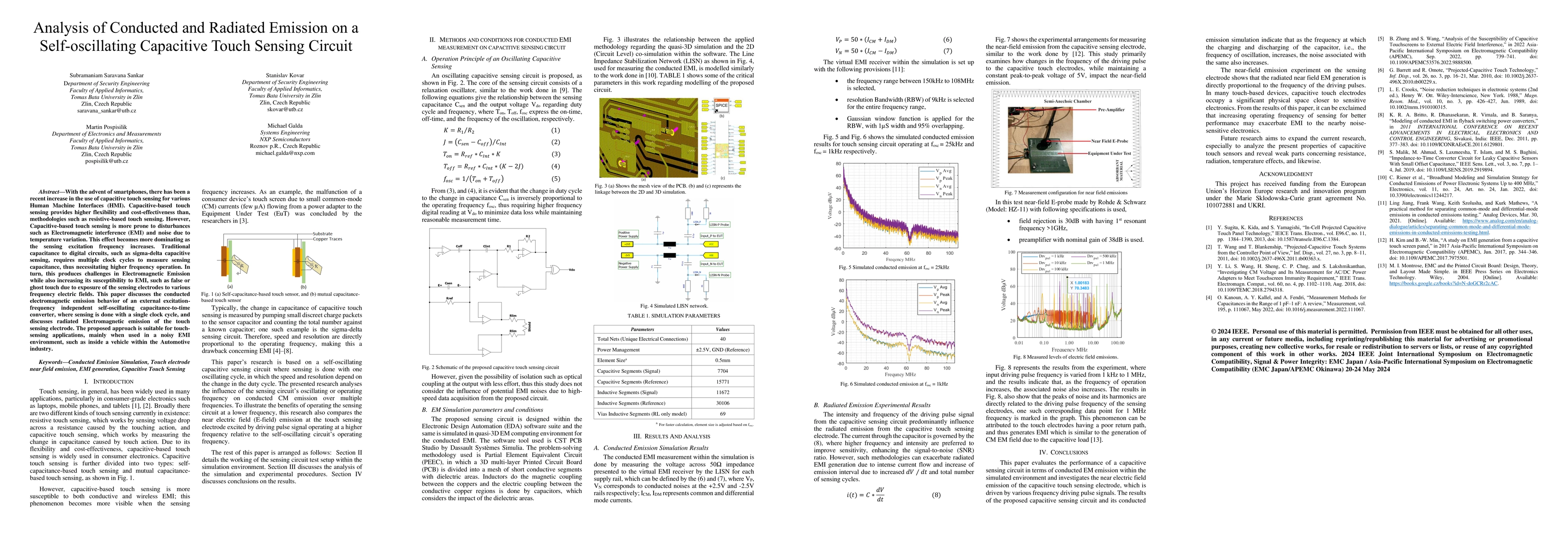 Thumbnail for Analysis of Conducted and Radiated Emission on a Self-oscillating
  Capacitive Touch Sensing Circuit