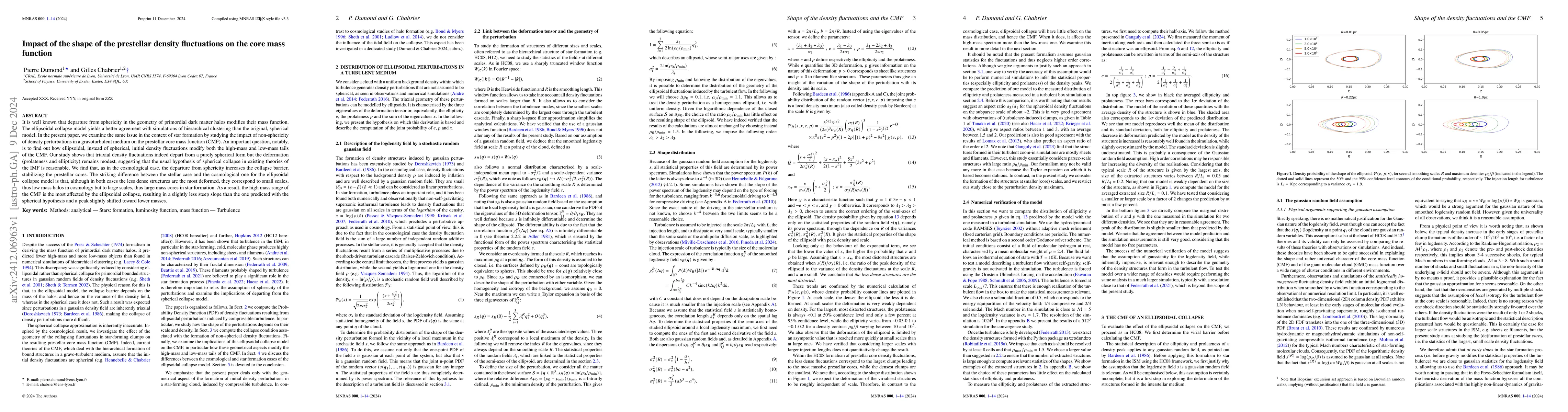 Thumbnail for Impact of the shape of the prestellar density fluctuations on the core
  mass function
