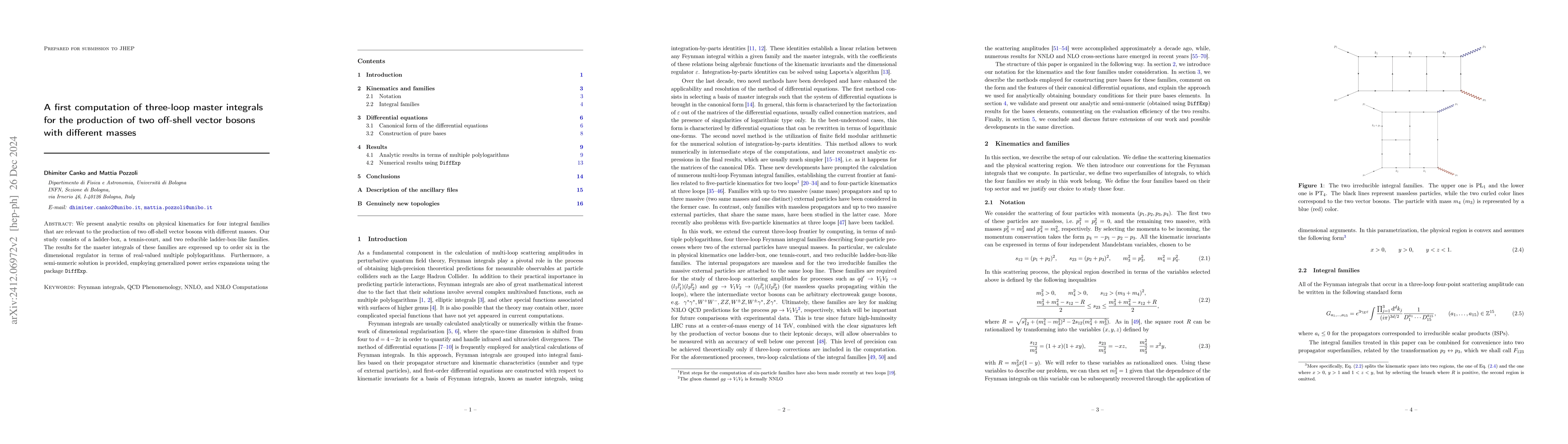 Thumbnail for A first computation of three-loop master integrals for the production of
  two off-shell vector bosons with different masses