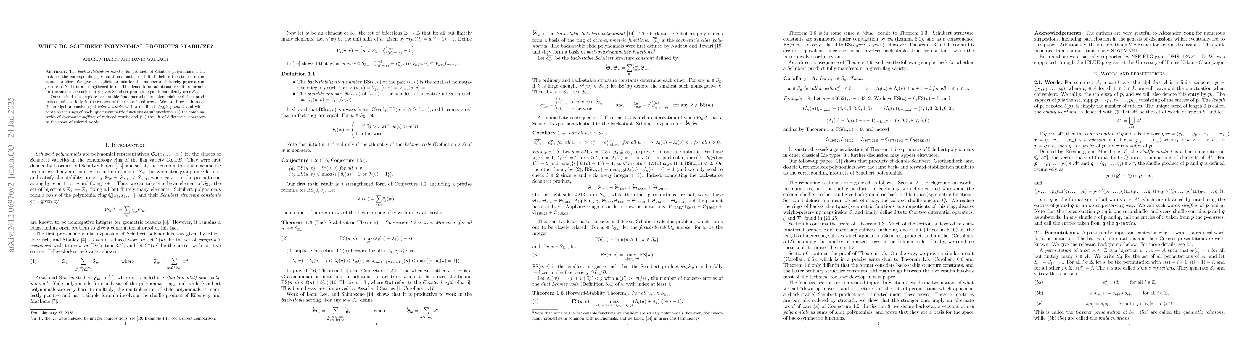 Thumbnail for When do Schubert polynomial products stabilize?