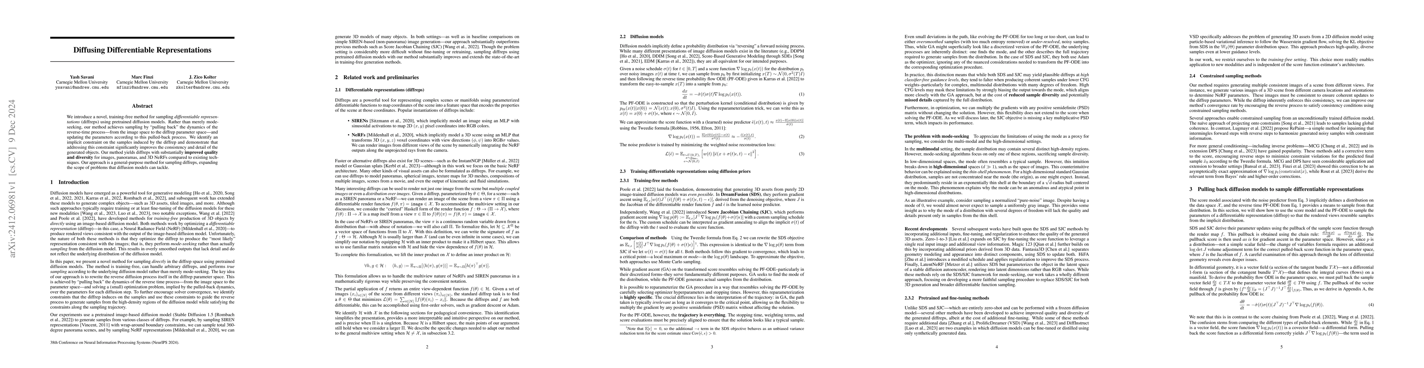Thumbnail for Diffusing Differentiable Representations