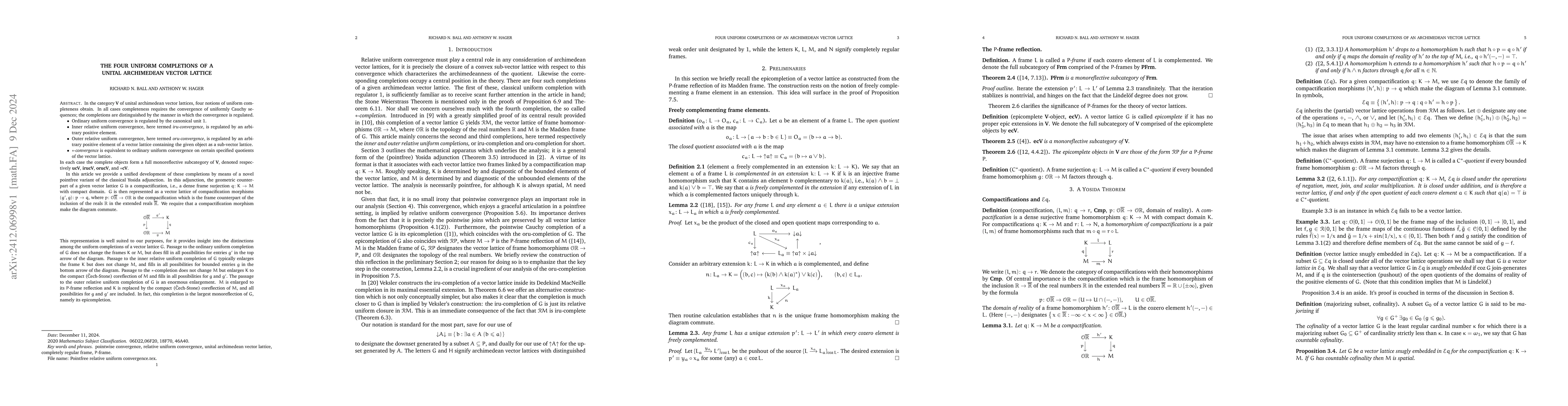 Thumbnail for The four uniform completions of a unital archimedean vector lattice
