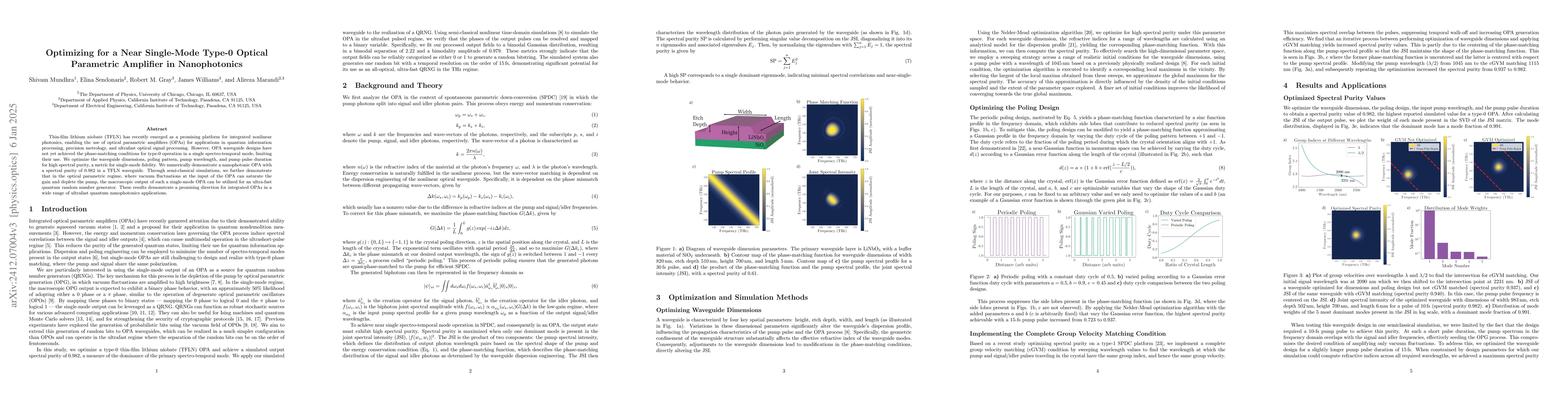 Thumbnail for Optimizing for a Near Single-Mode Type-0 Optical Parametric Amplifier in
  Nanophotonics