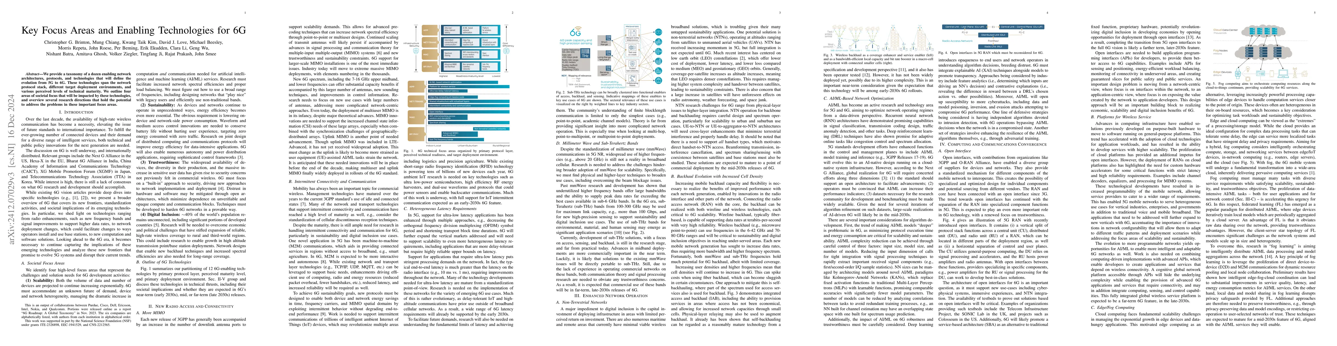 Thumbnail for Key Focus Areas and Enabling Technologies for 6G