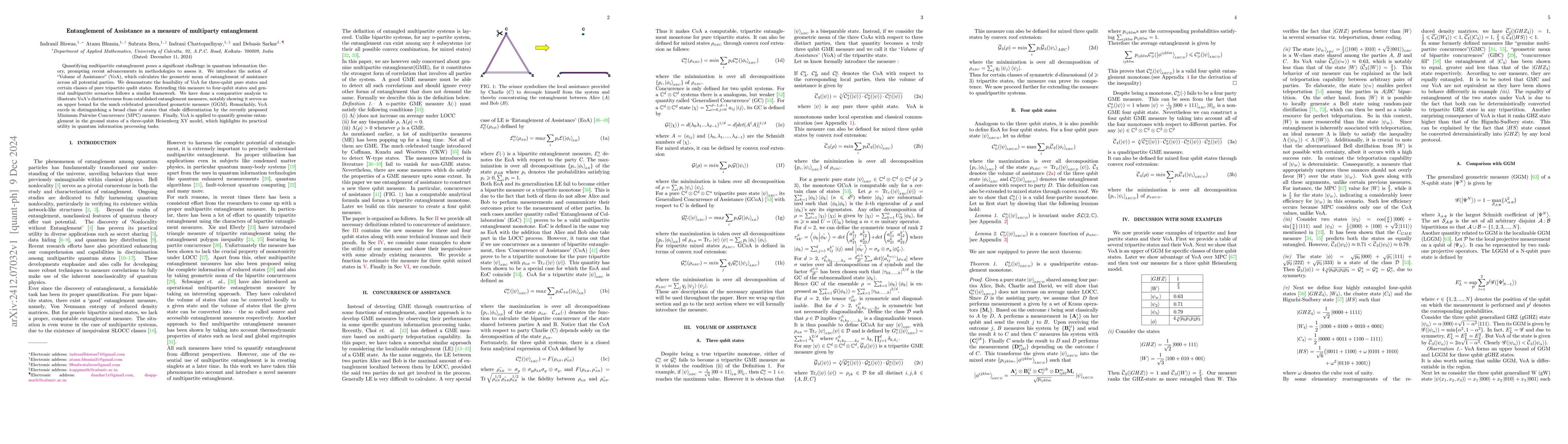 Thumbnail for Entanglement of Assistance as a measure of multiparty entanglement