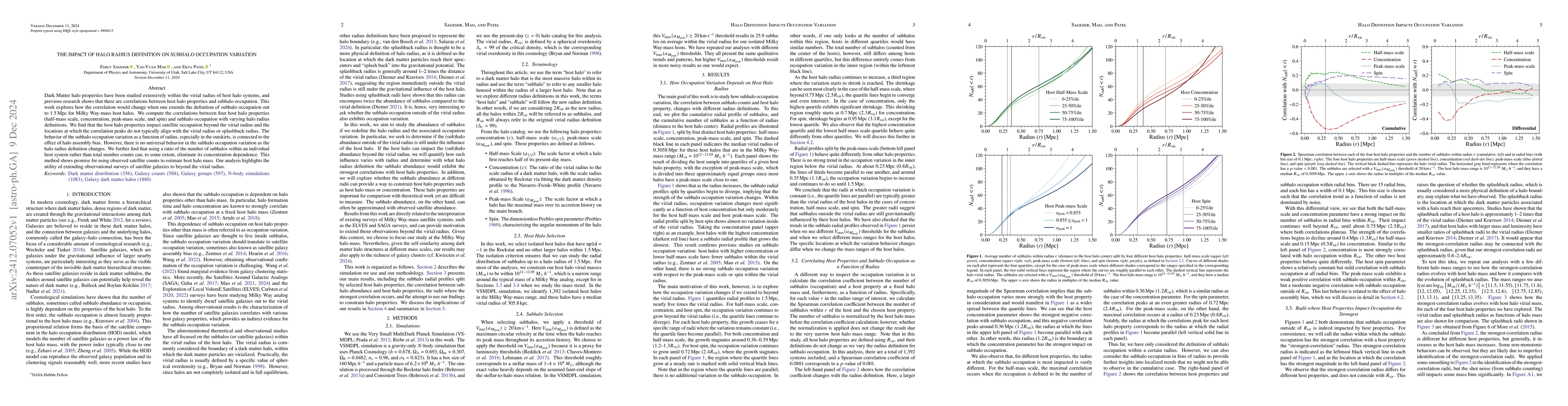 Thumbnail for The Impact of Halo Radius Definition on Subhalo Occupation Variation