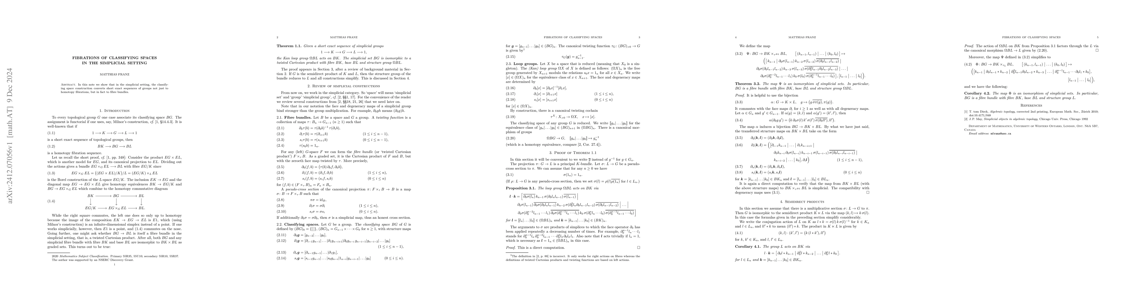 Thumbnail for Fibrations of classifying spaces in the simplicial setting