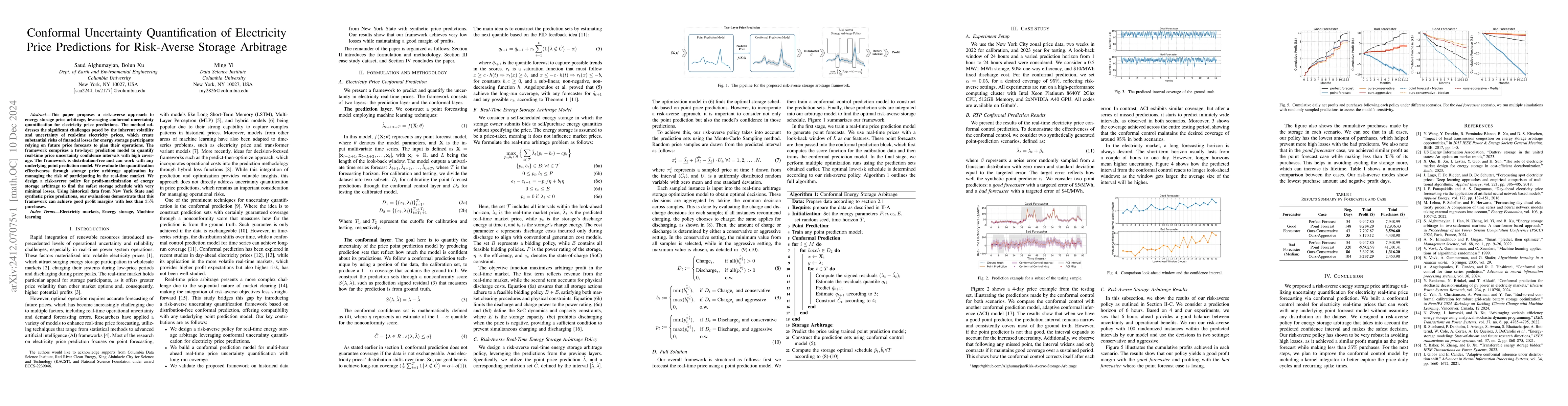 Thumbnail for Conformal Uncertainty Quantification of Electricity Price Predictions
  for Risk-Averse Storage Arbitrage