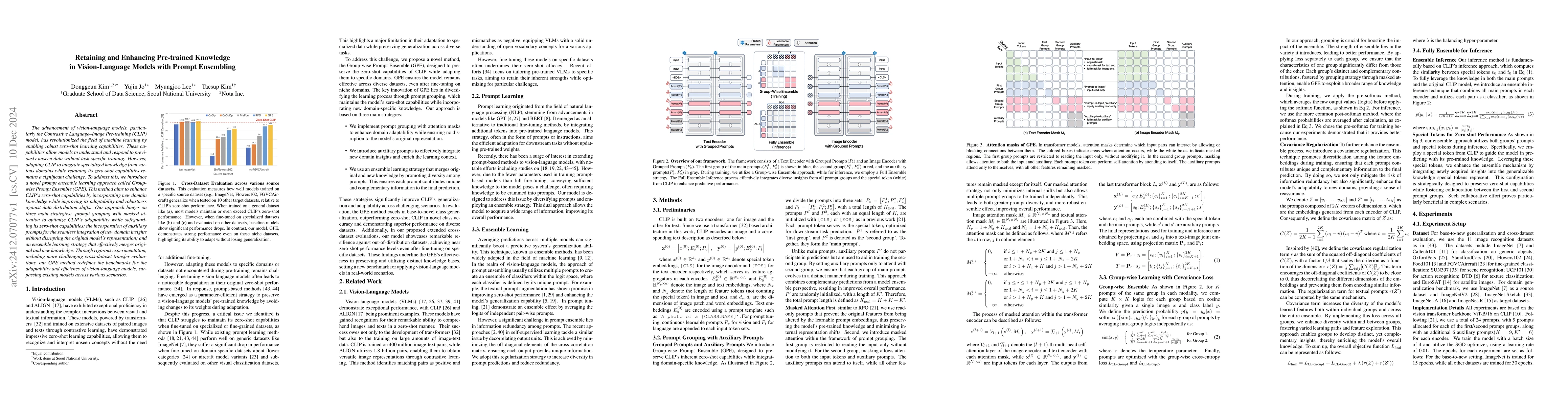 Thumbnail for Retaining and Enhancing Pre-trained Knowledge in Vision-Language Models
  with Prompt Ensembling
