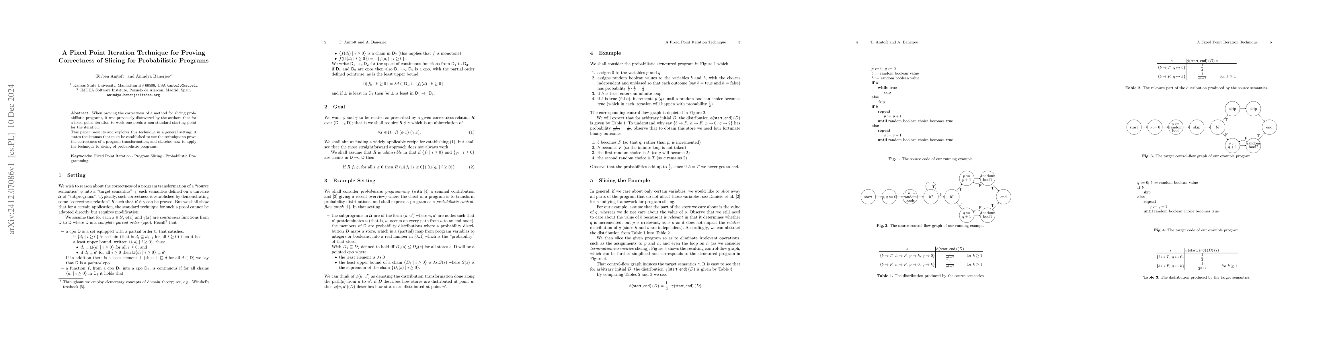 Thumbnail for A Fixed Point Iteration Technique for Proving Correctness of Slicing for
  Probabilistic Programs
