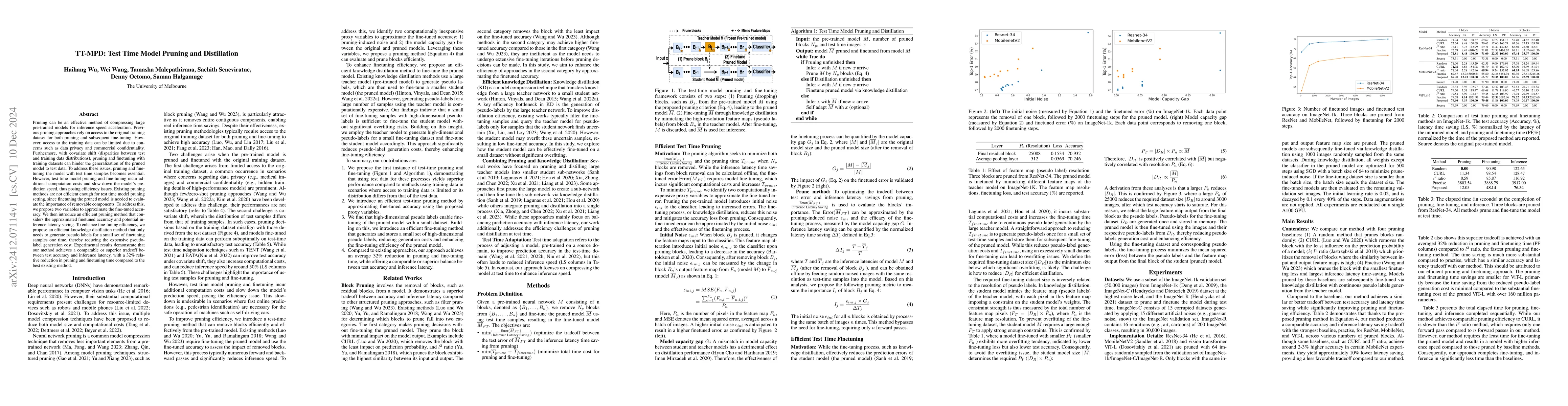 Thumbnail for TT-MPD: Test Time Model Pruning and Distillation