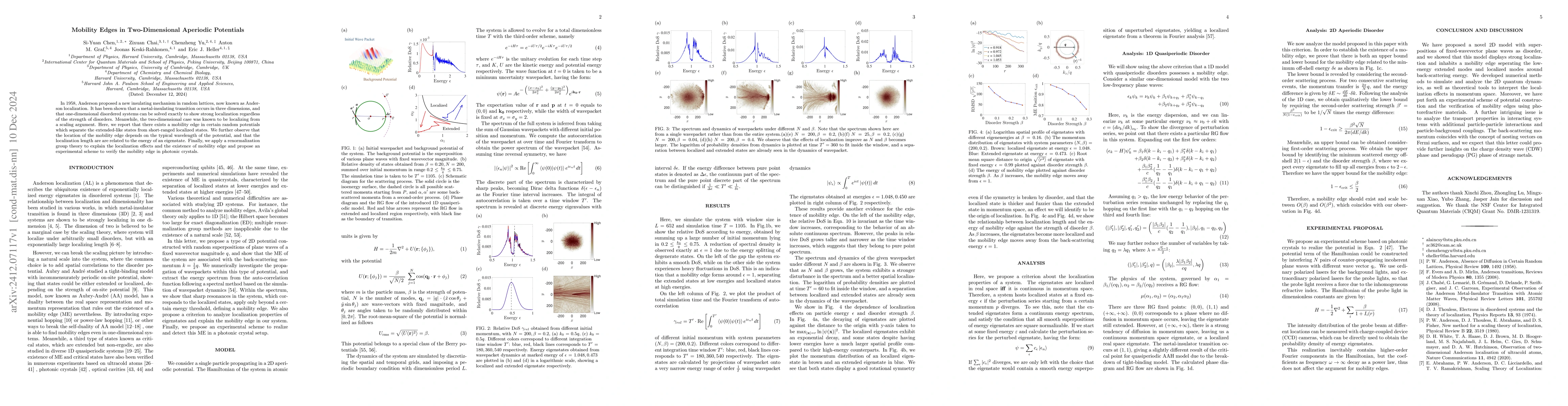 Thumbnail for Mobility Edges in Two-Dimensional Aperiodic Potentials