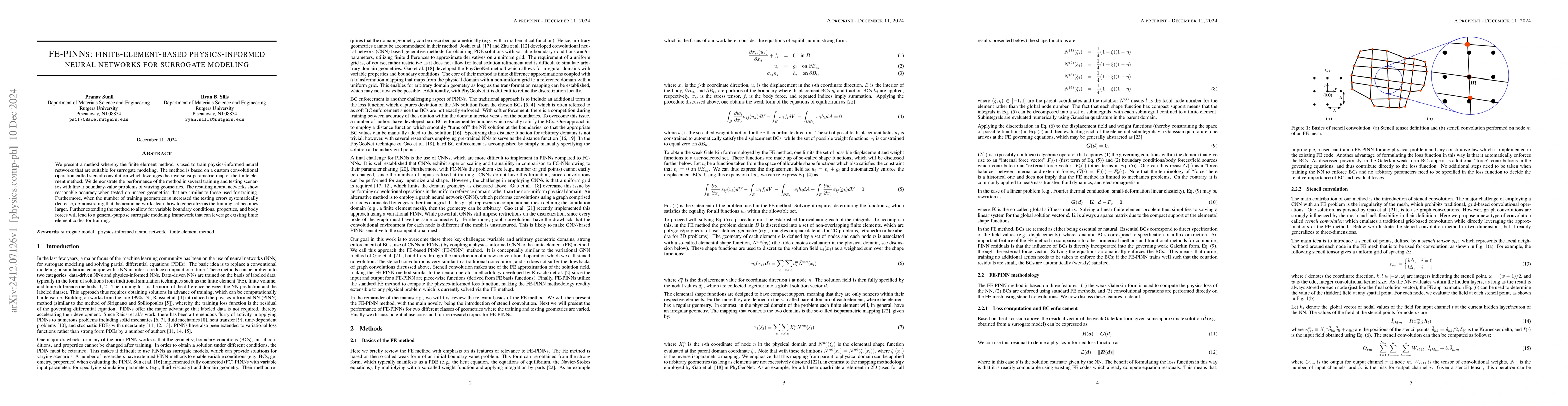 Thumbnail for FE-PINNs: finite-element-based physics-informed neural networks for
  surrogate modeling