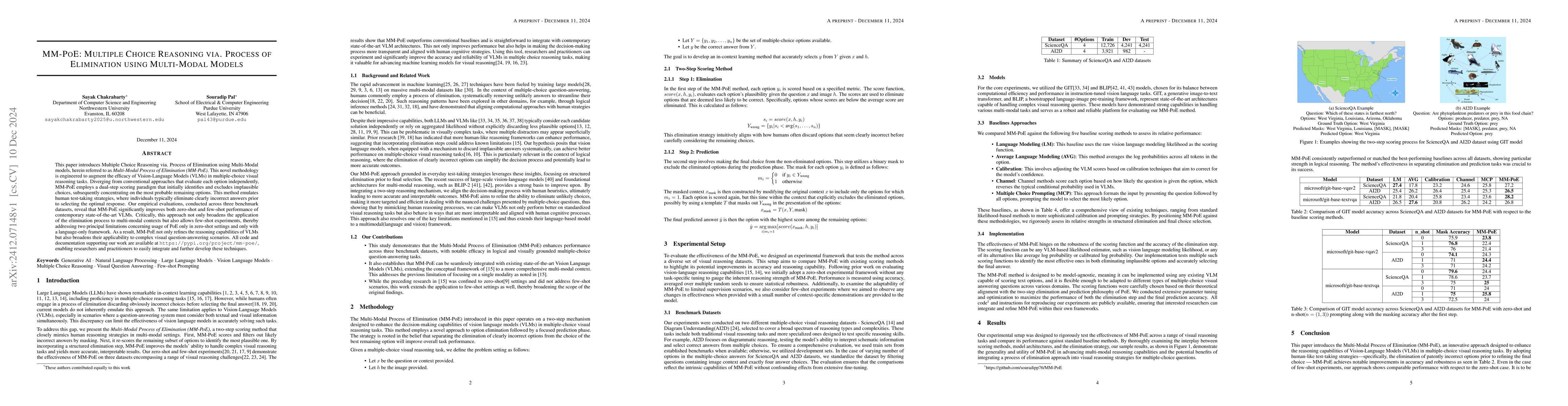 Thumbnail for MM-PoE: Multiple Choice Reasoning via. Process of Elimination using
  Multi-Modal Models