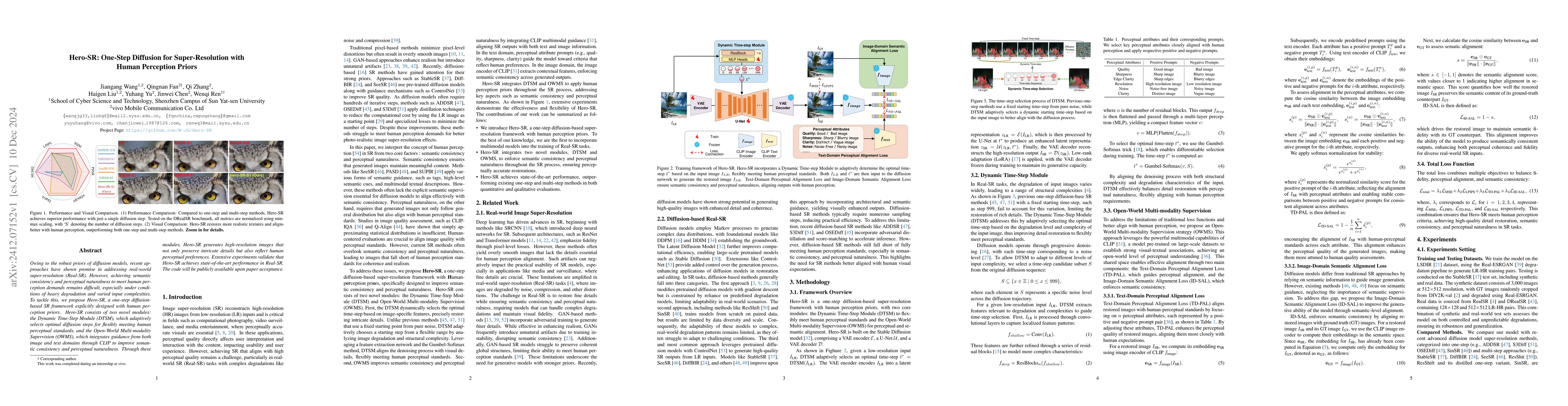 Thumbnail for Hero-SR: One-Step Diffusion for Super-Resolution with Human Perception
  Priors